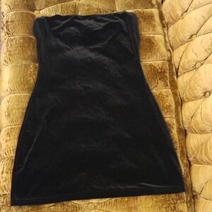 Source Unknown Black Strapless Velvet Dress